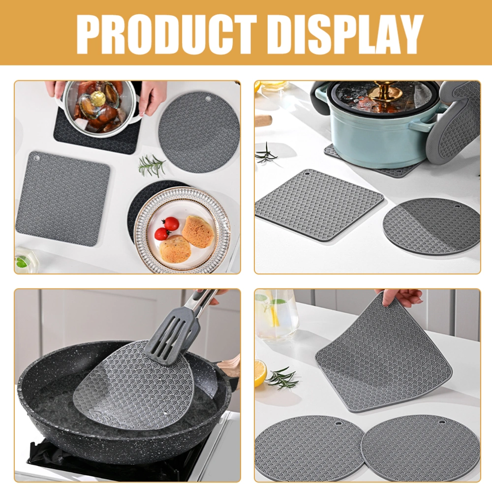 2pcs  Anti-scald Silicone Mat Kitchen Countertop Pot Mat Bowl Mat Nonslip Coaster