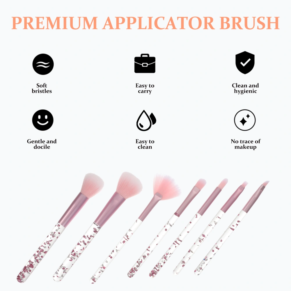 7Pcs Household Makeup Brushes Portable Cosmetics Tools Compact Cosmetic Brushes