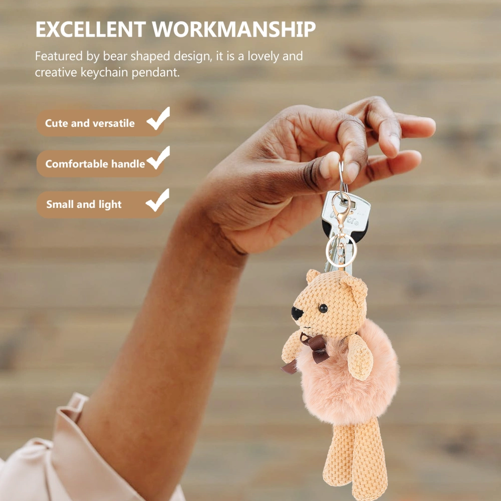 1Pc Plush Bear Keychain Cartoon Bear Keyring Bag Hanging Ornament Gift