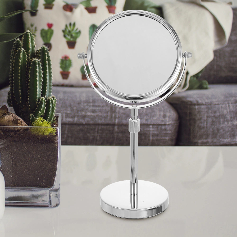 Exquisite Girl Makeup Mirror Metal Round Shaped Dresser-top Mirror Decor