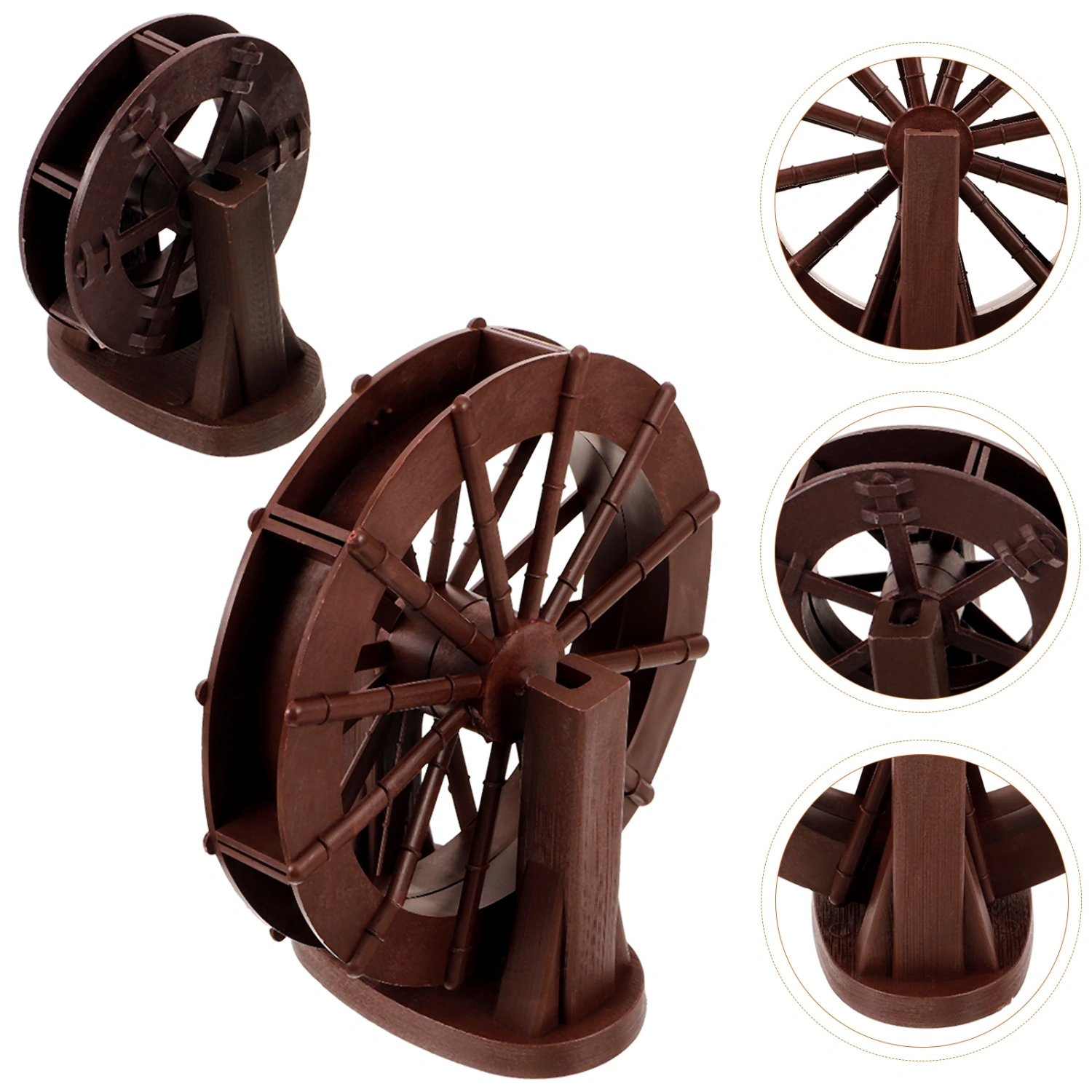 2Pcs Waterfall Fountain Mini Water Wheel Small Plastic Water Wheel Model Micro Landscape Layout Decor