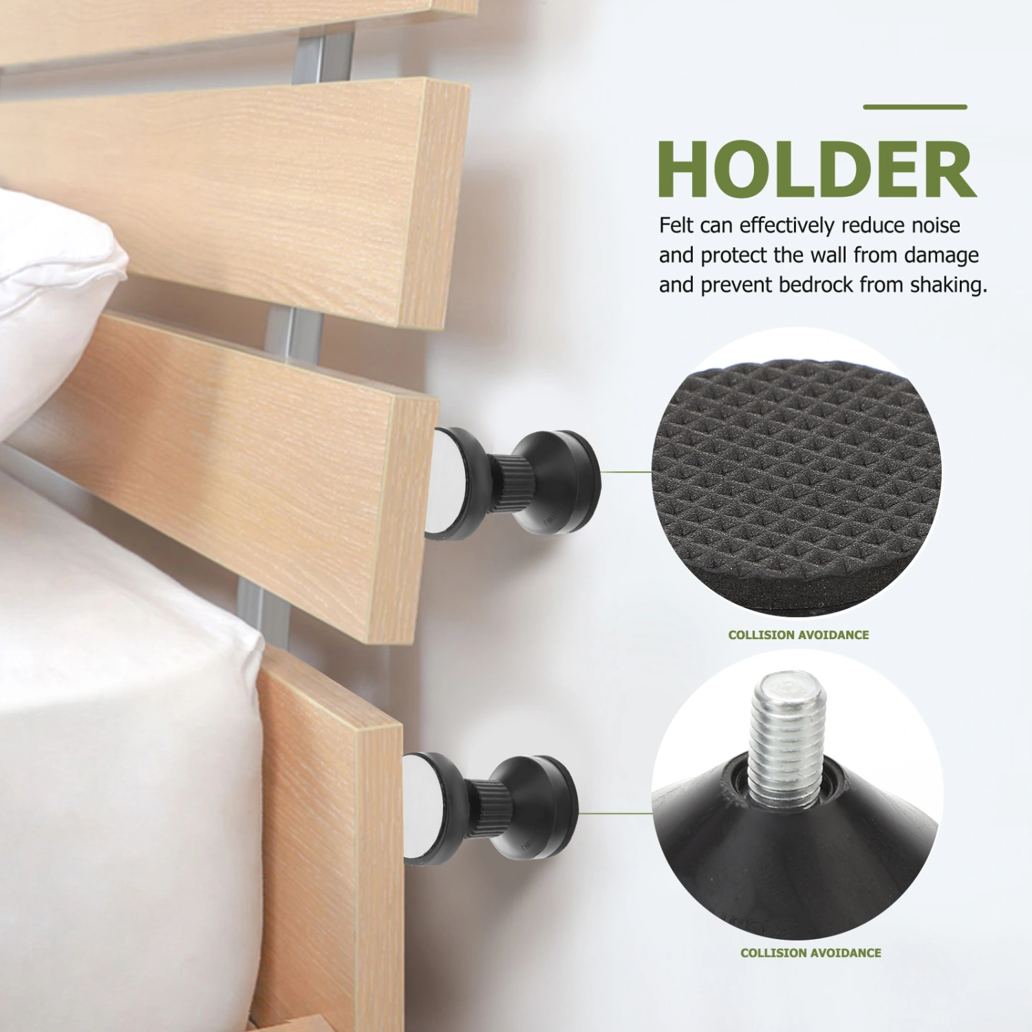 2Pcs Adjustable Threaded Bed Frame Anti-shake Tool Bed Headboard Stopper Support Stabilizer (M)