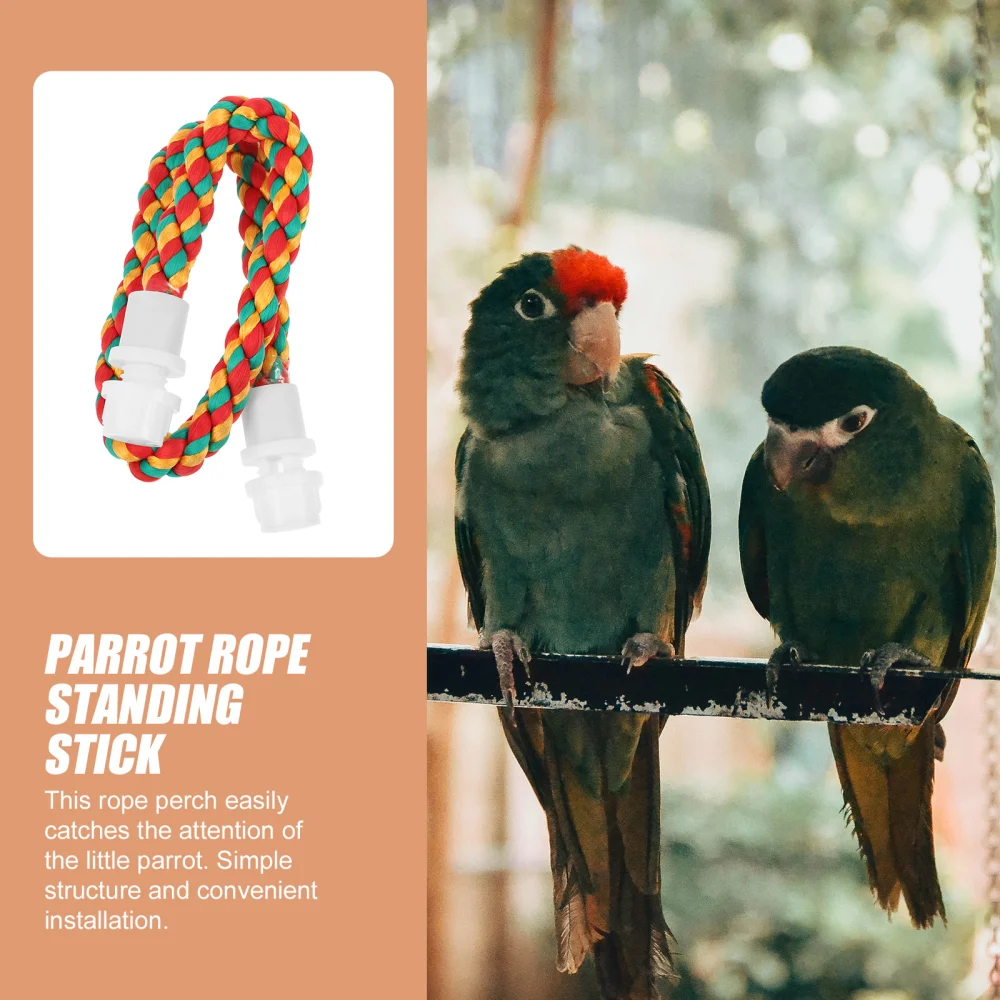 Bird Cotton Perch Toy Chewing Parrot Toy Interesting Parakeet Toy Decor Parrot Supply