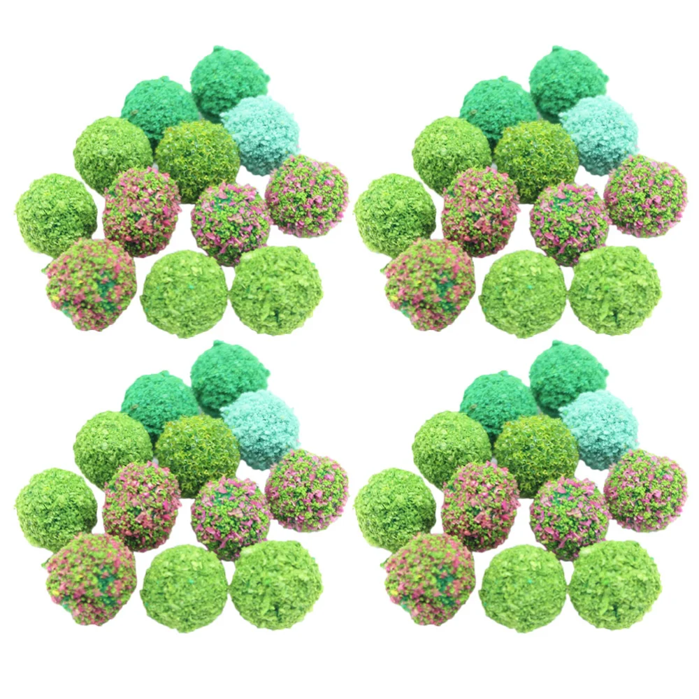 50Pcs Miniature Plant Ball Sand Table Bush Trees Balls Vegetation Groups Shrubs Railway Model