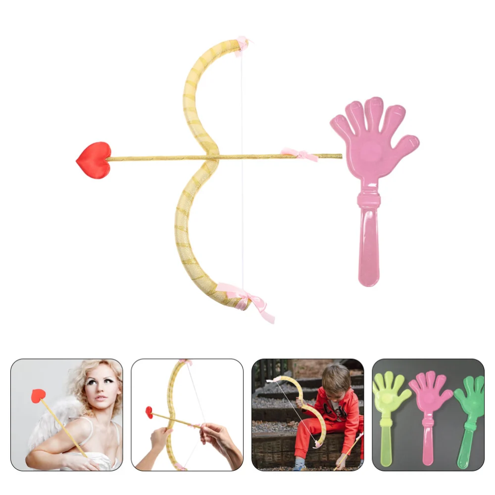 1 Set Cupid Bow Arrow Cupid Costume Hand Clappers Accessories for Valentine Party