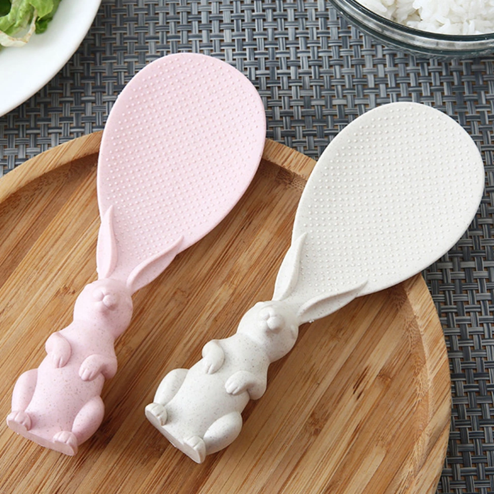 24Pcs Rice Paddle Non-Stick Standing Rice Spoon Lovely Rabbit Design Rice Serving Spoon