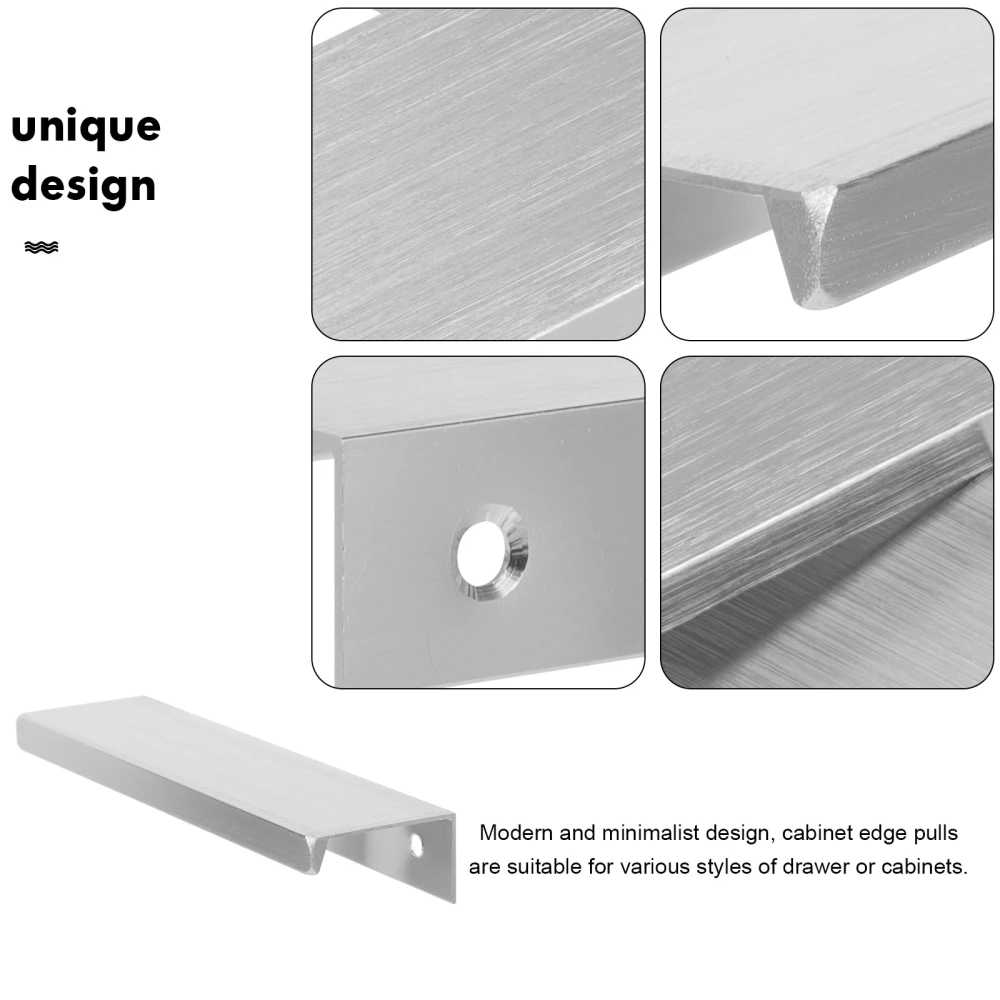 4 pcs Kitchen Cabinet Pull Concealed Cabinet Pulls Hidden Drawer Pulls Metal Cabinet Edge Pulls