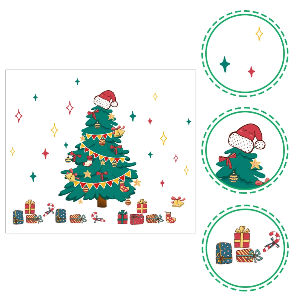 2 Sheets Christmas Decorations Tree Wall Stickers Wall Decals For Door Window Mirrors