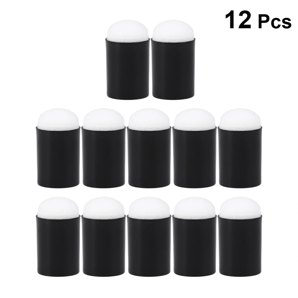 12pcs Finger Sponge Daubers Portable Finger Painting Cleaning Brush for Painting Drawing Ink Crafts Chalk