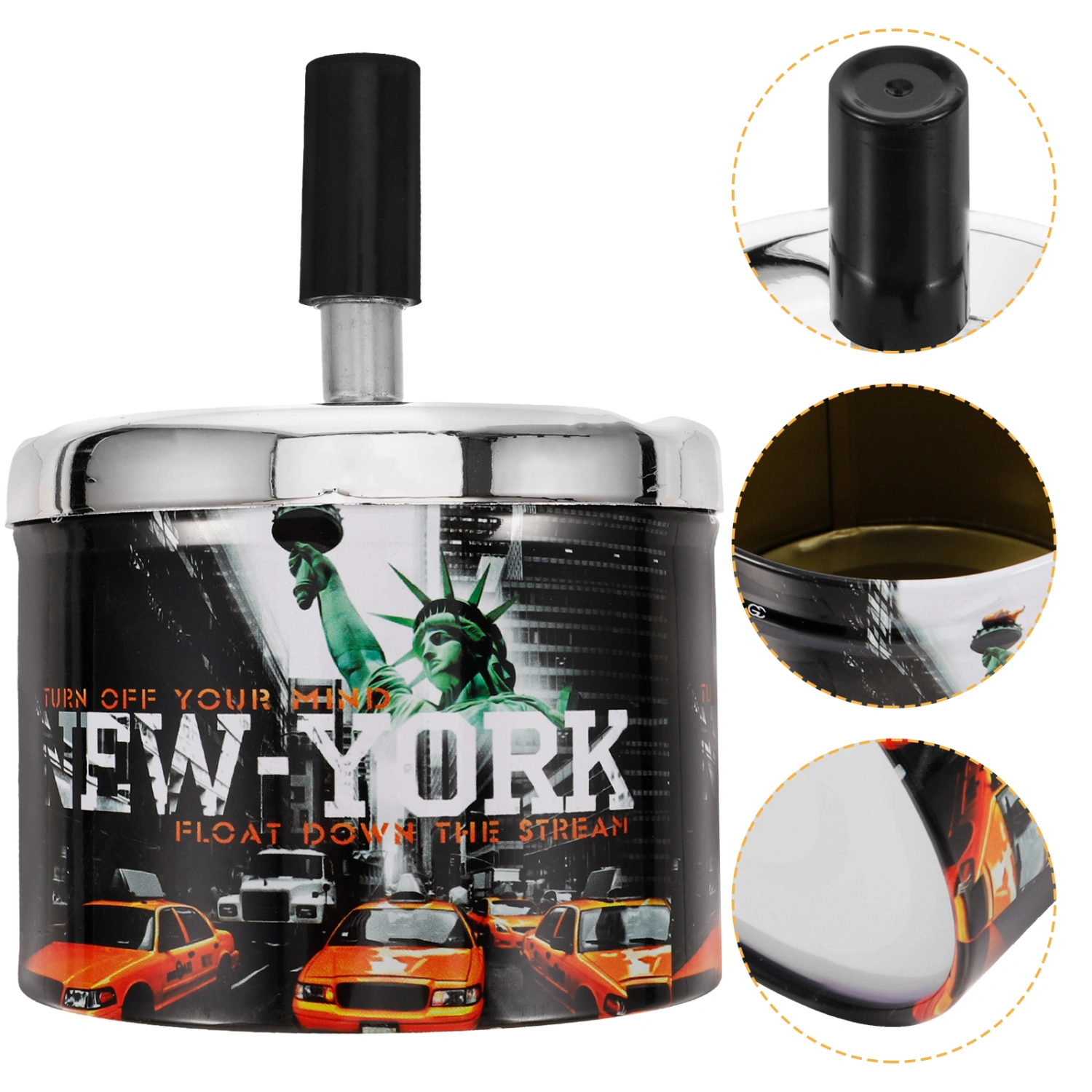 Metal Cigarette Ashtray Automatically Extinguished Ashtray Metal Ashtray For Home