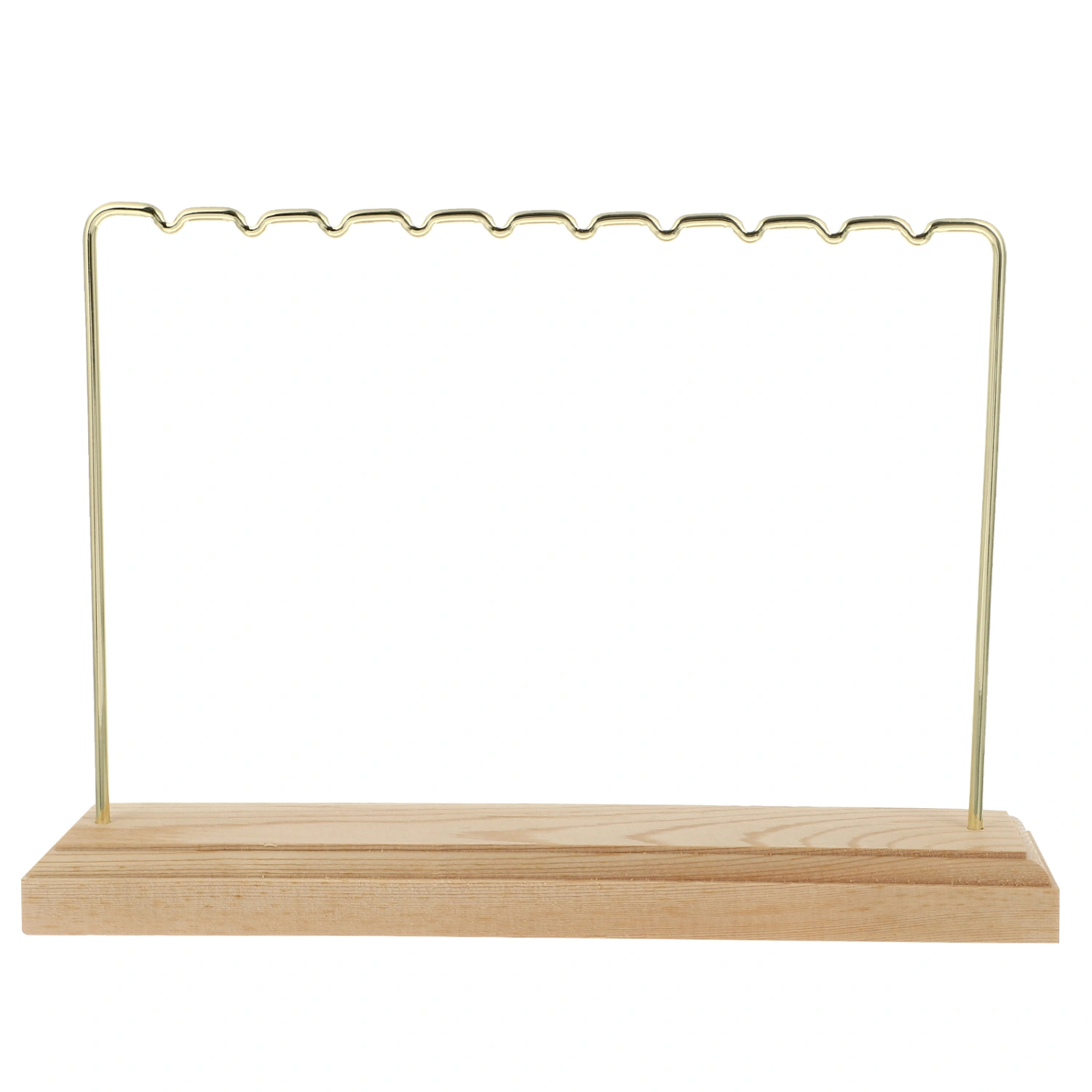 Minimalist Iron Bar Jewelry Earrings Display Rack Wood Base Jewelry Storage Rack