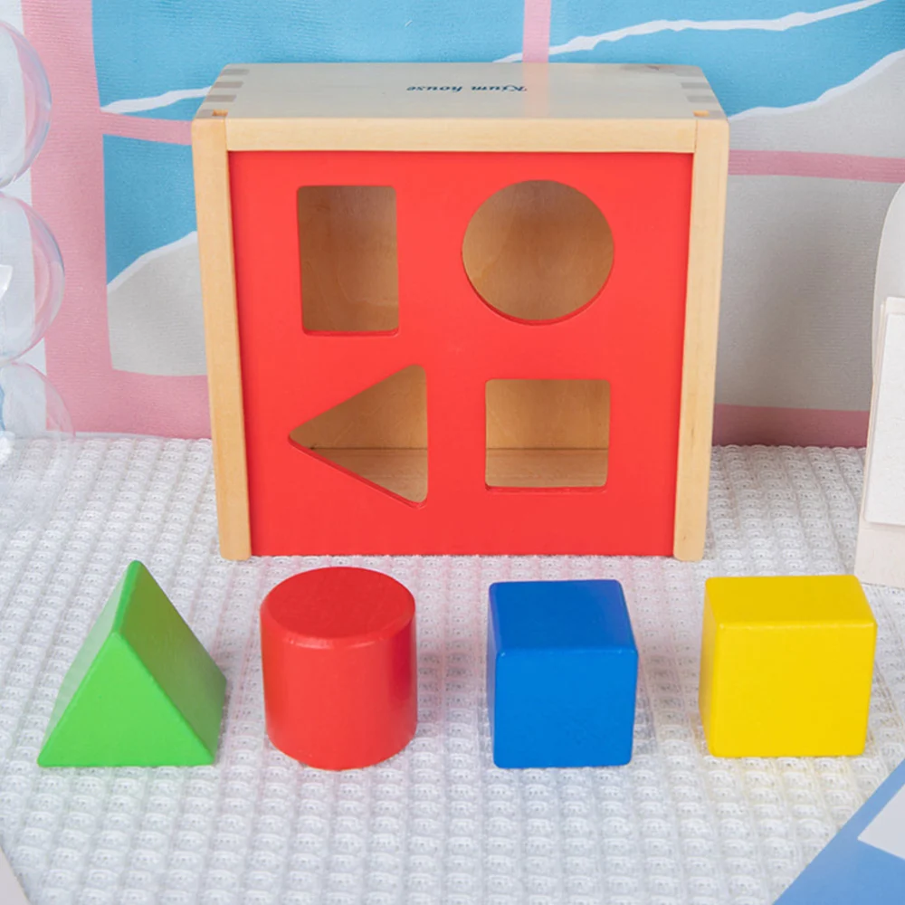 1 Set of Wooden Building Blocks Shaped Learning Toys Toddlers Gift Educational Playthings