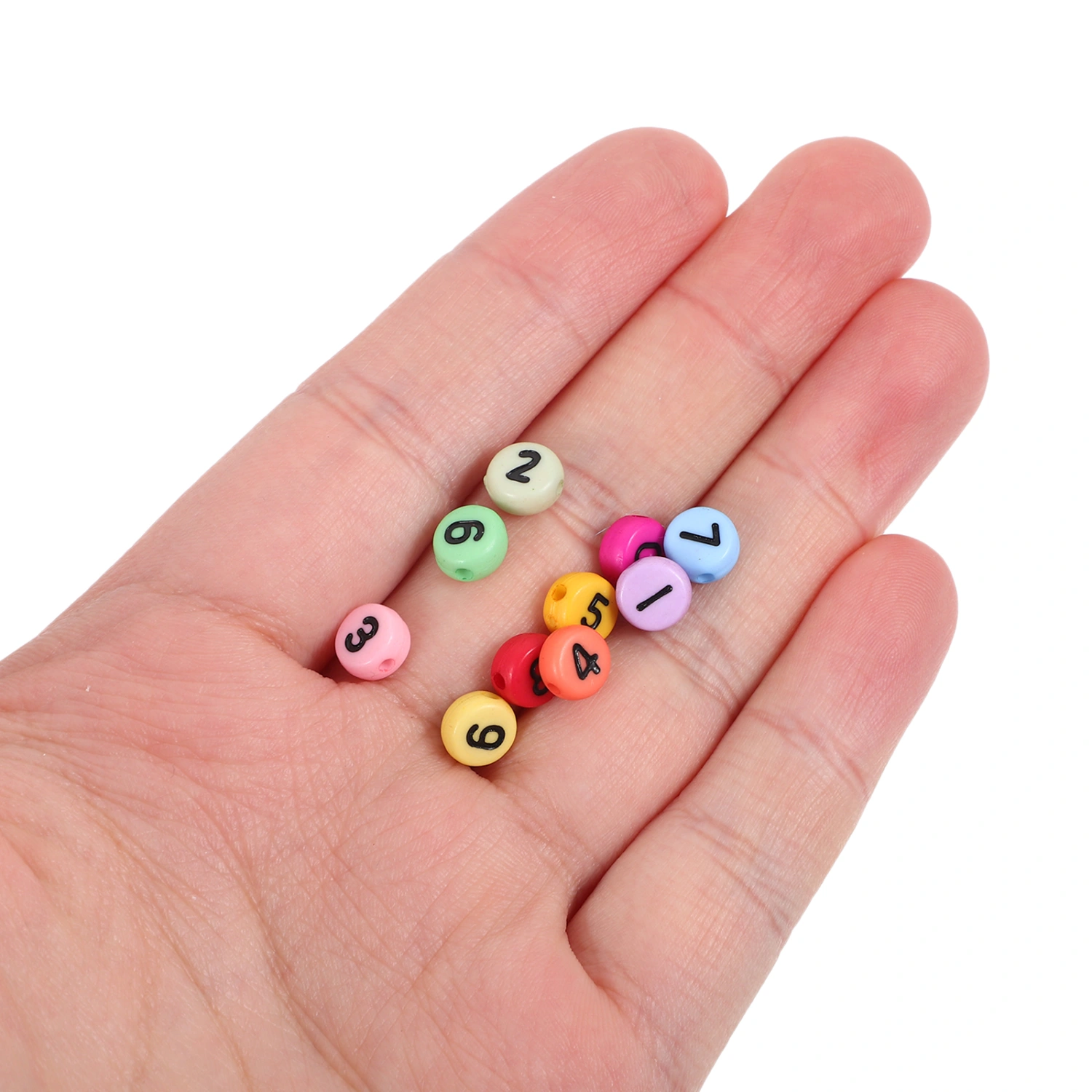 100Pcs Acrylic Number Beads Jewelry Making Beads Bracelet Beads Number Beads Delicate Loose Beads