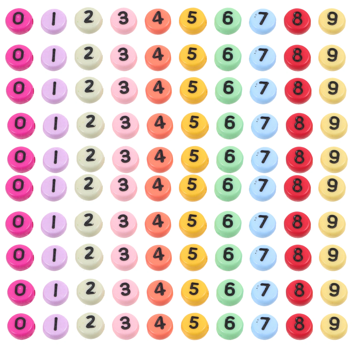 100Pcs Acrylic Number Beads Jewelry Making Beads Bracelet Beads Number Beads Delicate Loose Beads