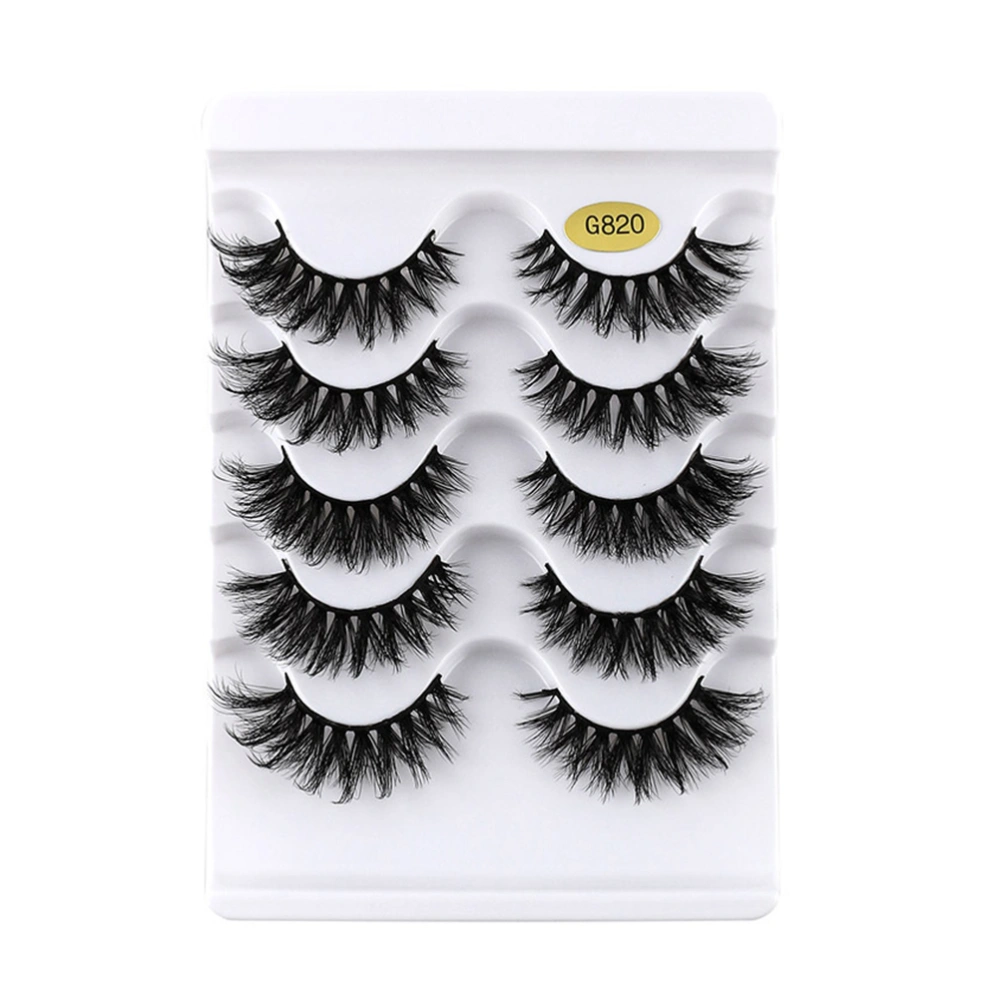 5 Pairs Natural Dense Eyelashes Fluffy Makeup False Eyelashes for Women