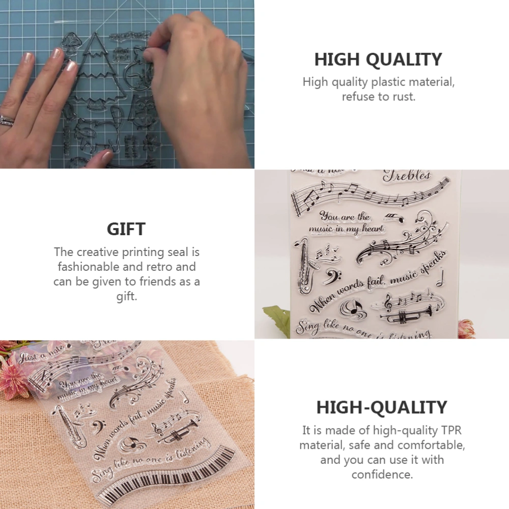 2 Pcs Clear Stamp Handmade Rubber Stamps Hand Account Making Stamps DIY Stamp