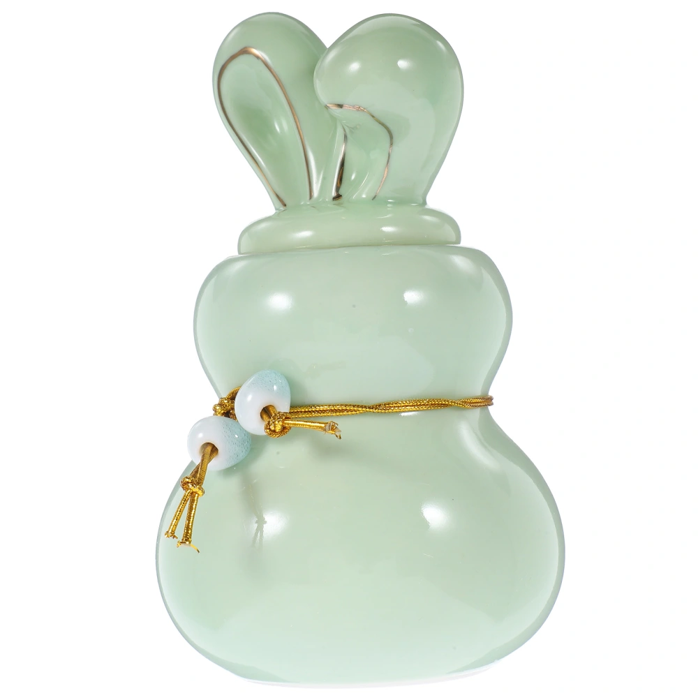 Ceramic Tea Canister Cartoon Rabbit Shape Tea Jar Kitchen Small Sealing Jar Tea Leaves Sugar Jar