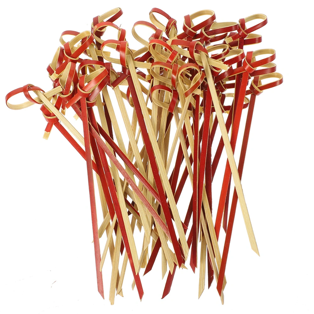 100pcs Food Sticks Sandwich Toothpicks Fruit Bamboo Sticks Dessert Eating Bamboo Picks