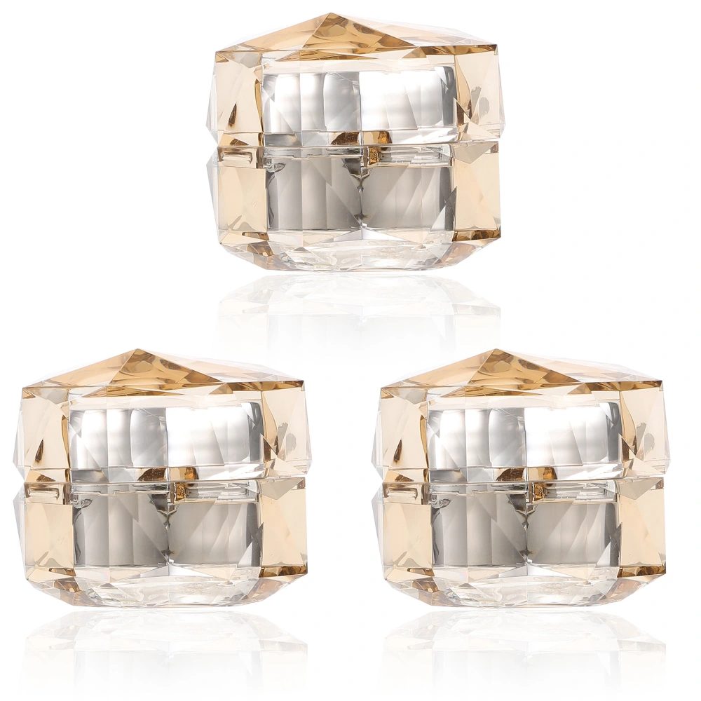 3pcs Travel Sample Jars Empty Cosmetic Jar Cream Lotion Bottles Cosmetic Containers(15g)