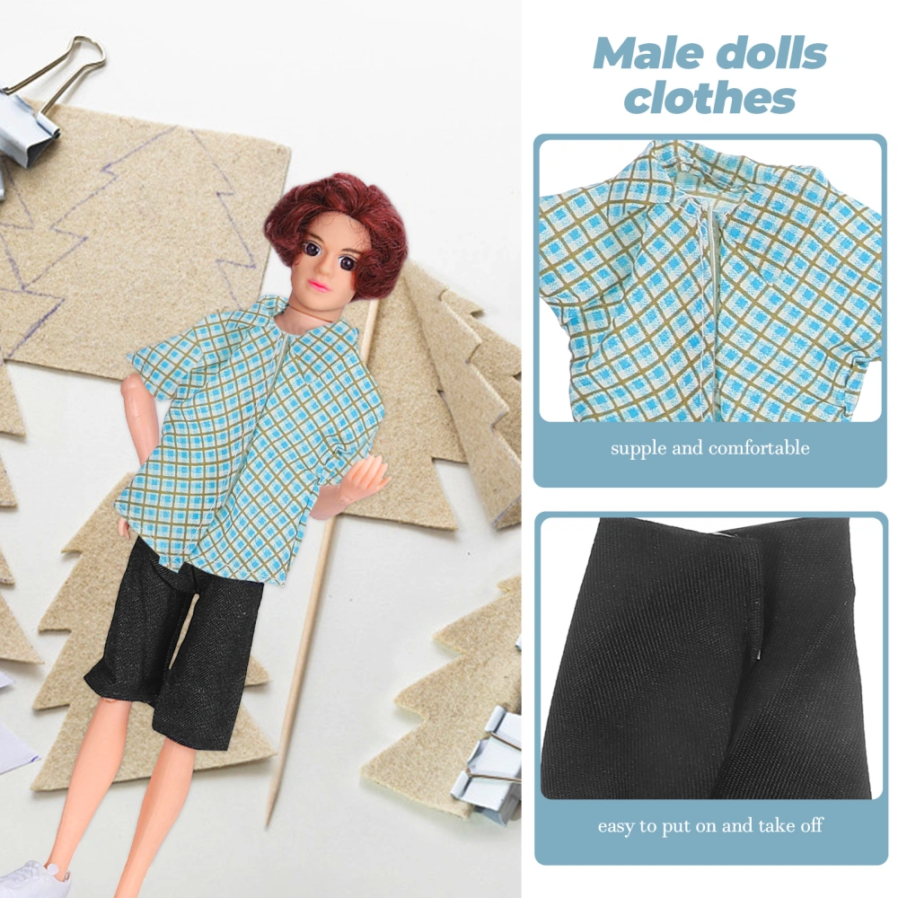 4 Sets Miniature Doll Clothing Male Doll Clothes Replacement Summer Doll Clothing