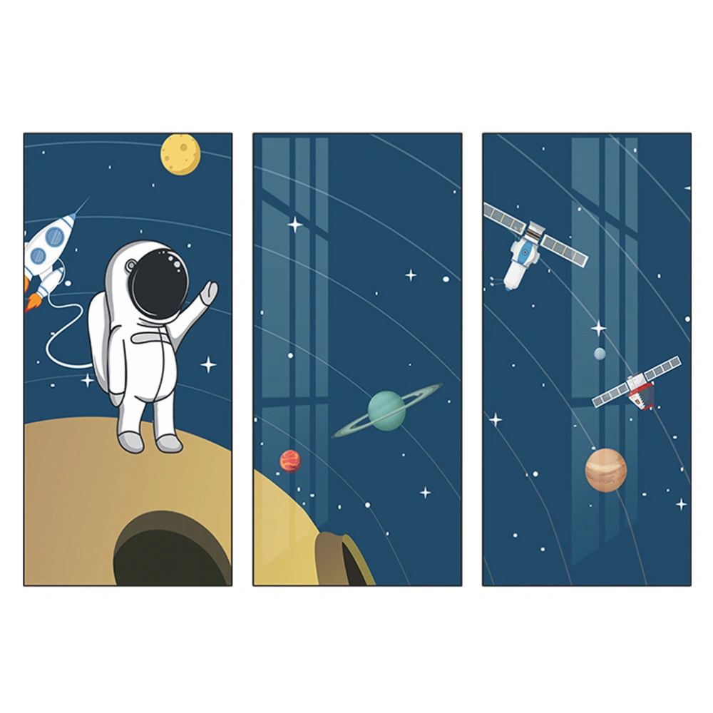 1 Set Cartoon Universe Astronaut Wall Decal Sticker Kids Room Wall Ornament