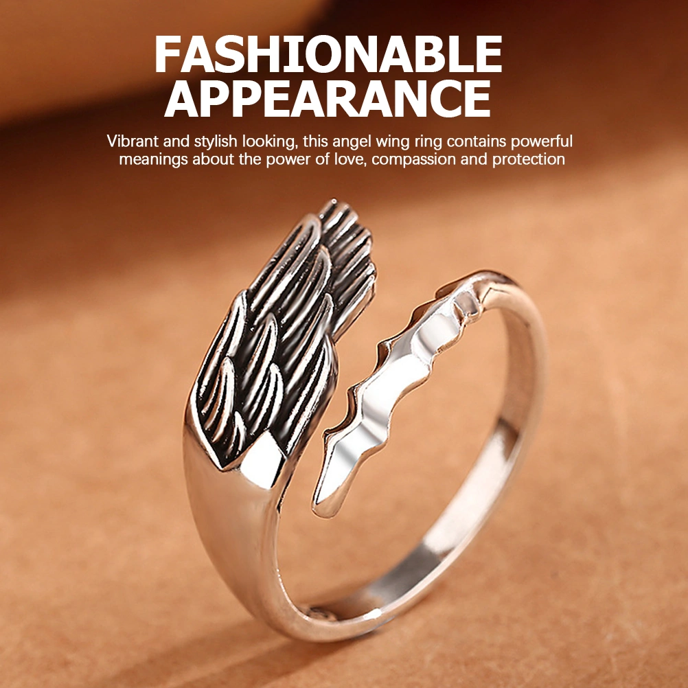 Wing Ring Adjustable Fairy Ring Open Aesthetic Jewelry For Women Men Teen