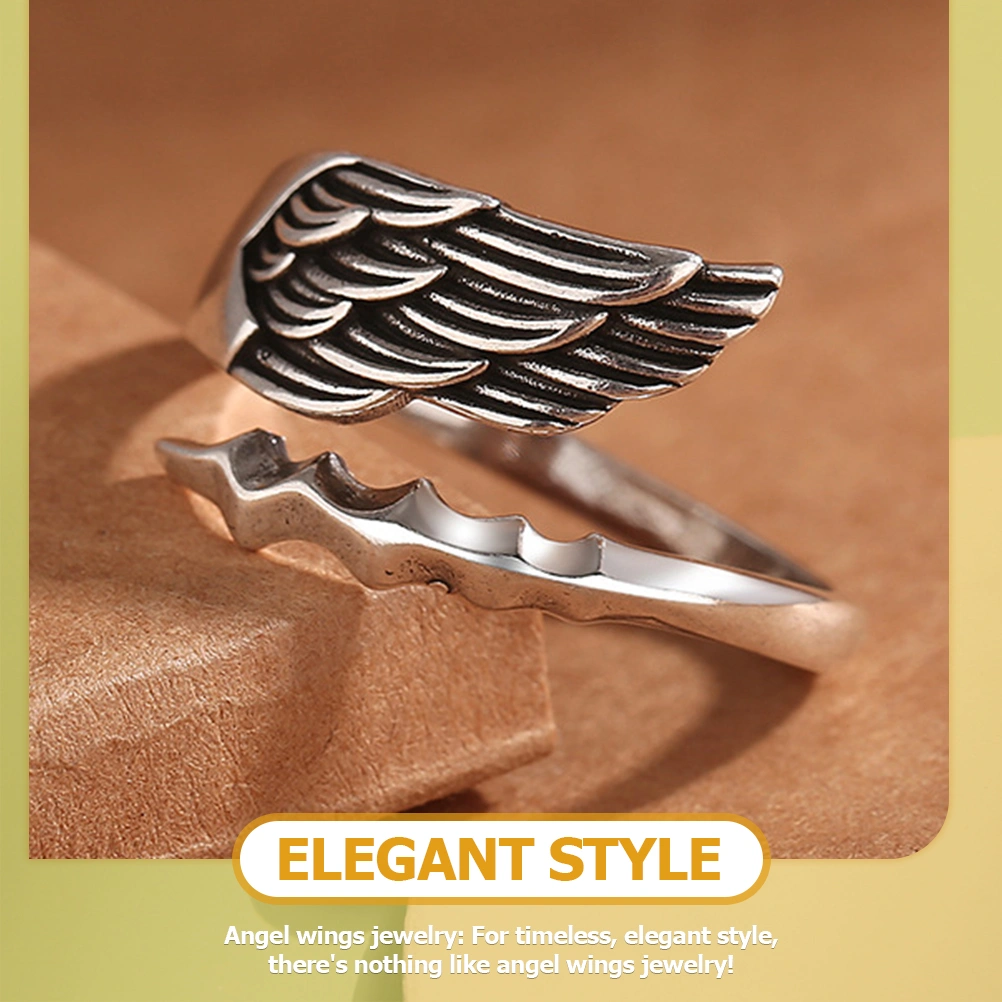 Wing Ring Adjustable Fairy Ring Open Aesthetic Jewelry For Women Men Teen