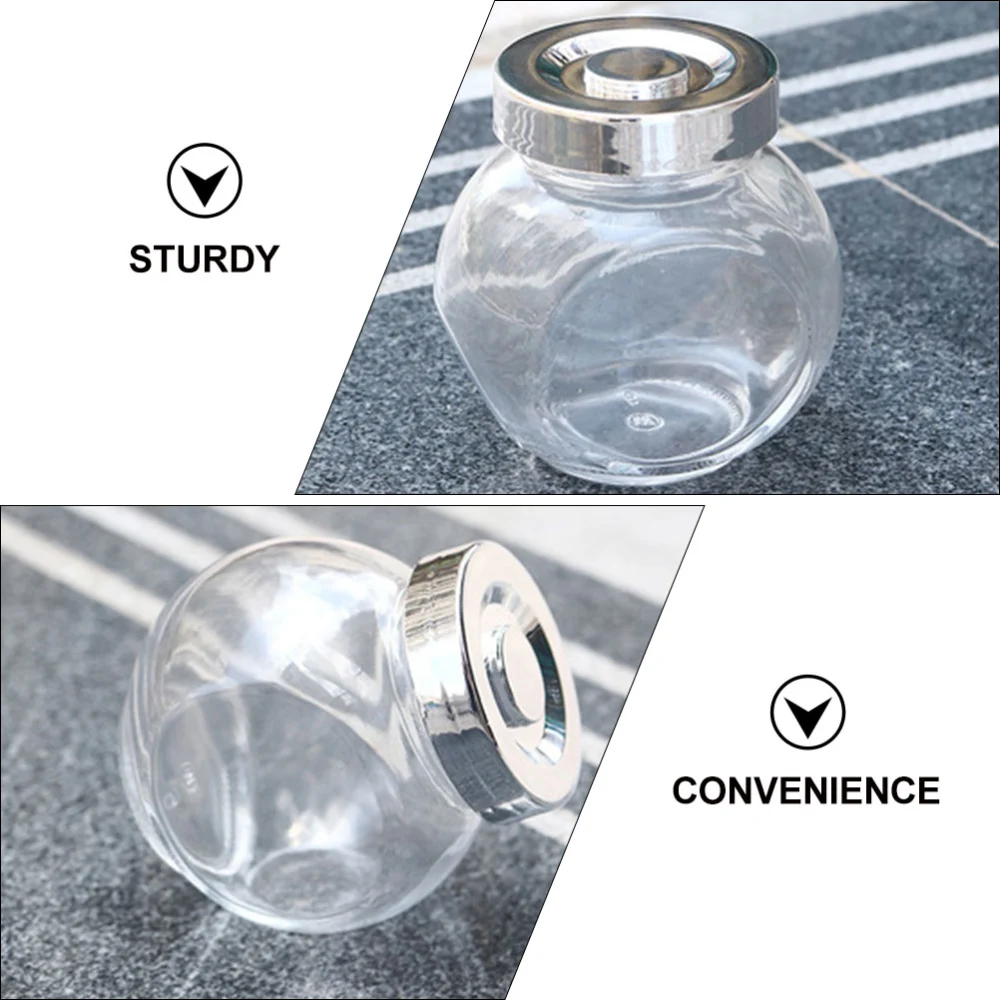 4pcs Glass Storage Tank Decorative Powder Storage Jar Household Tea Canister