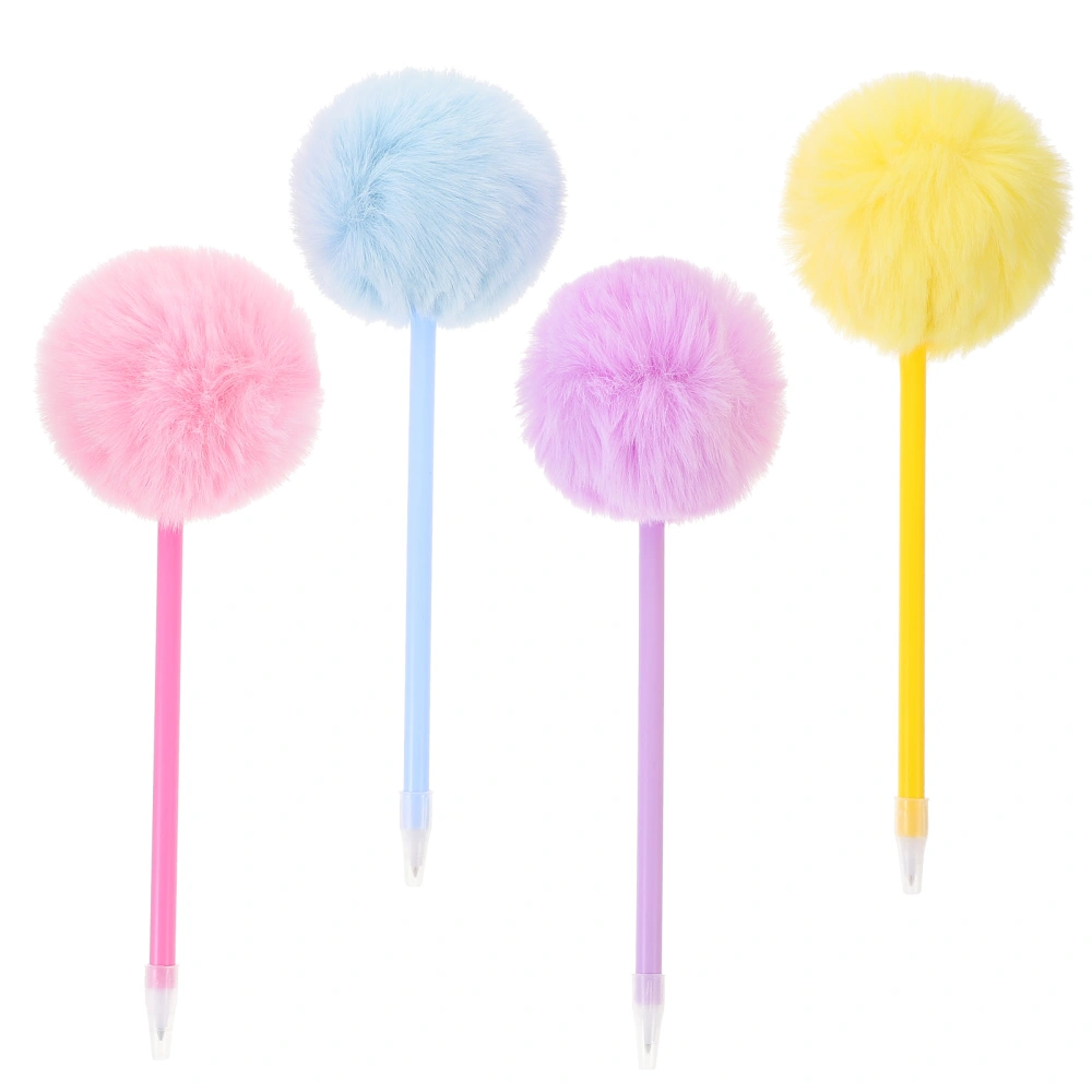 4pcs  Writing Pen Fluffy Ball Pen Decorative Fuzzy Ball Pen Decorative  Pom Pom Pen