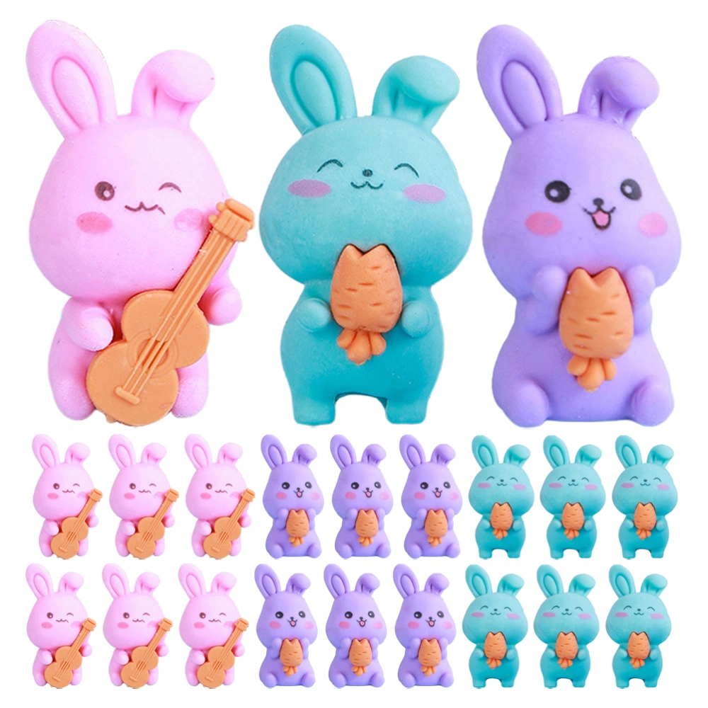 36pcs Adorable Bunny Erasers Cartoon Rabbit Erasers Stationery for Classroom  (Mixed Style)