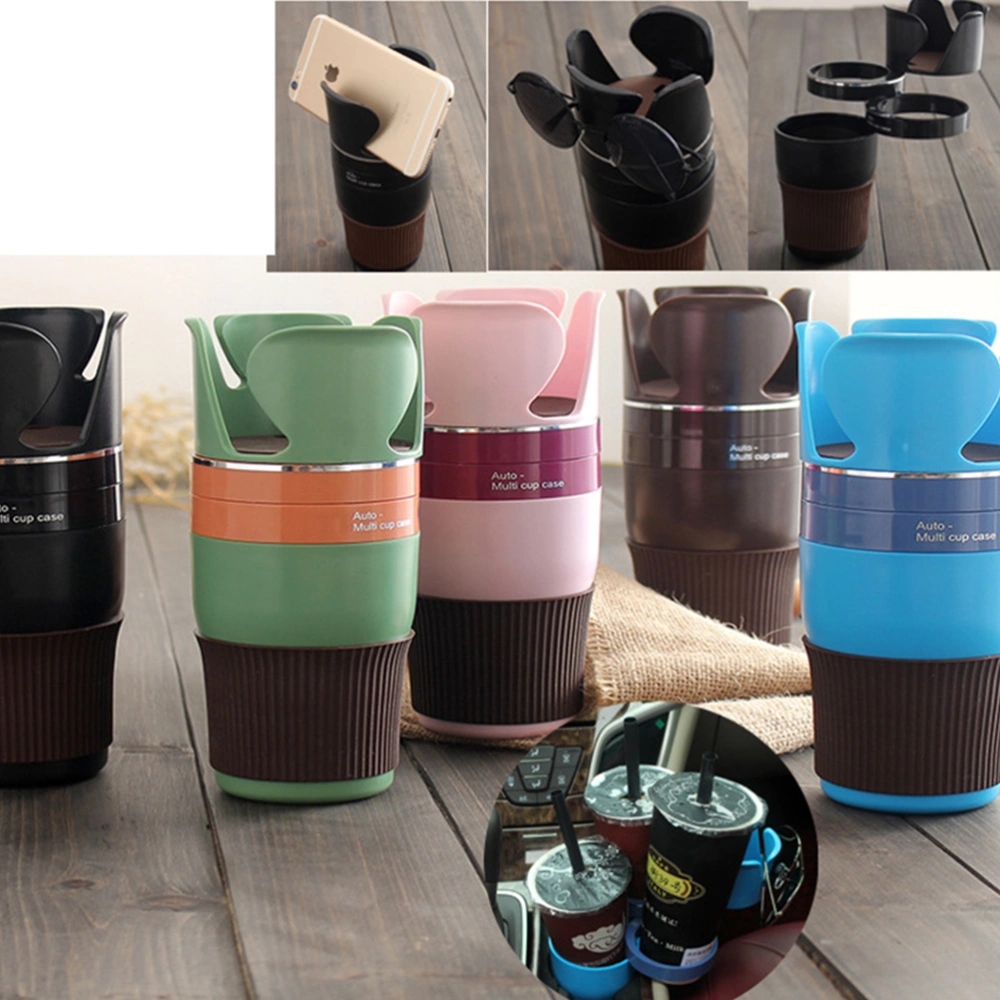 Car Cup Drink Phone Holder 5 in 1 Multi-Functional Mugs Organizer Detachable Car Cup Holder(Coffee)