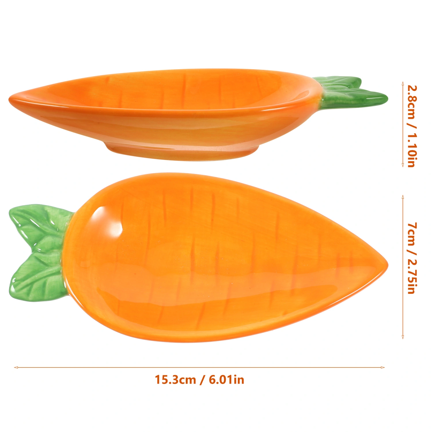 Ceramic Carrot Shape Sushi Dipping Bowl Appetizer Plate Porcelain Saucers Bowl