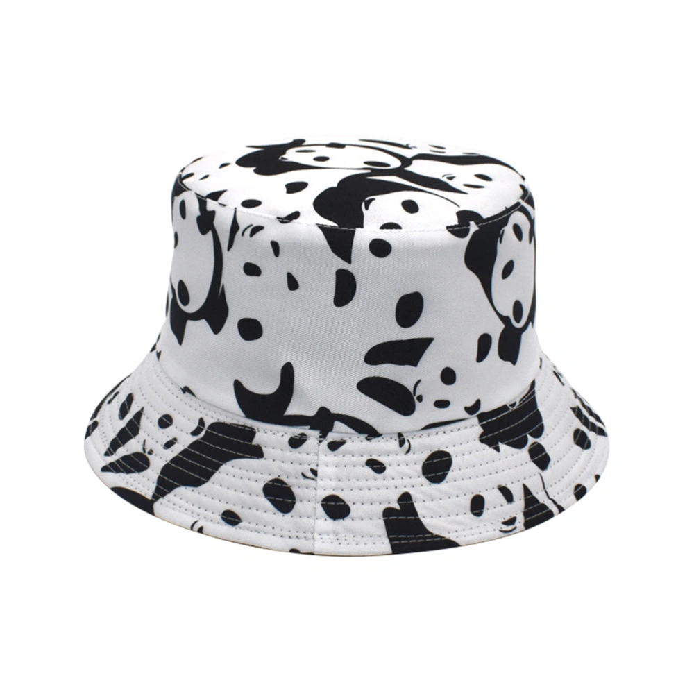 1pc Outdoor Sunshade Cow Pattern Fisherman Hat Bucket Hat for Women Girl Ladies