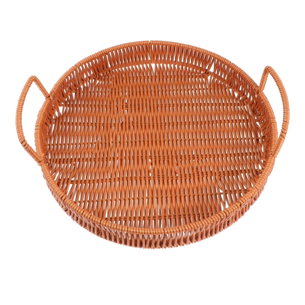 1Pc Hand-woven Home Storage Basket Exquisite Food Tray Living Room Fruit Plate