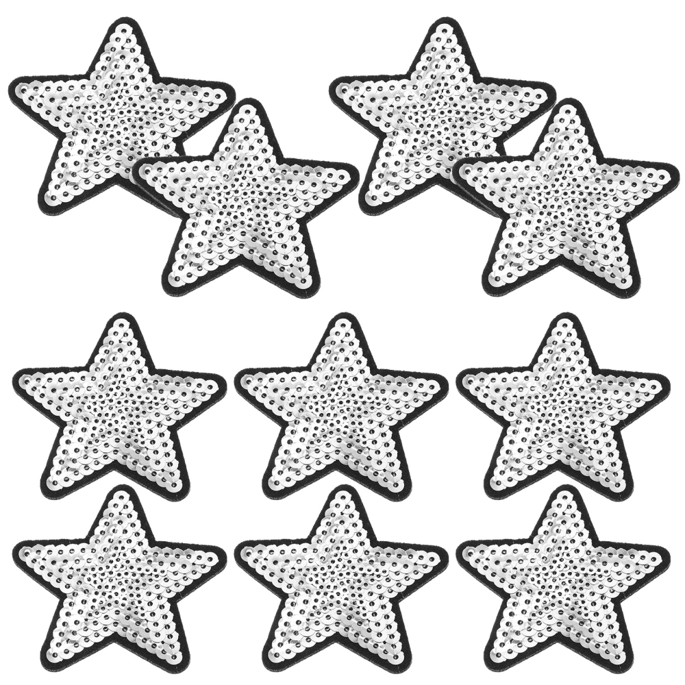 10pcs  Star Patches Sequins Appliques DIY Craft Patches for Clothes Backpacks Hats Jeans Jackets