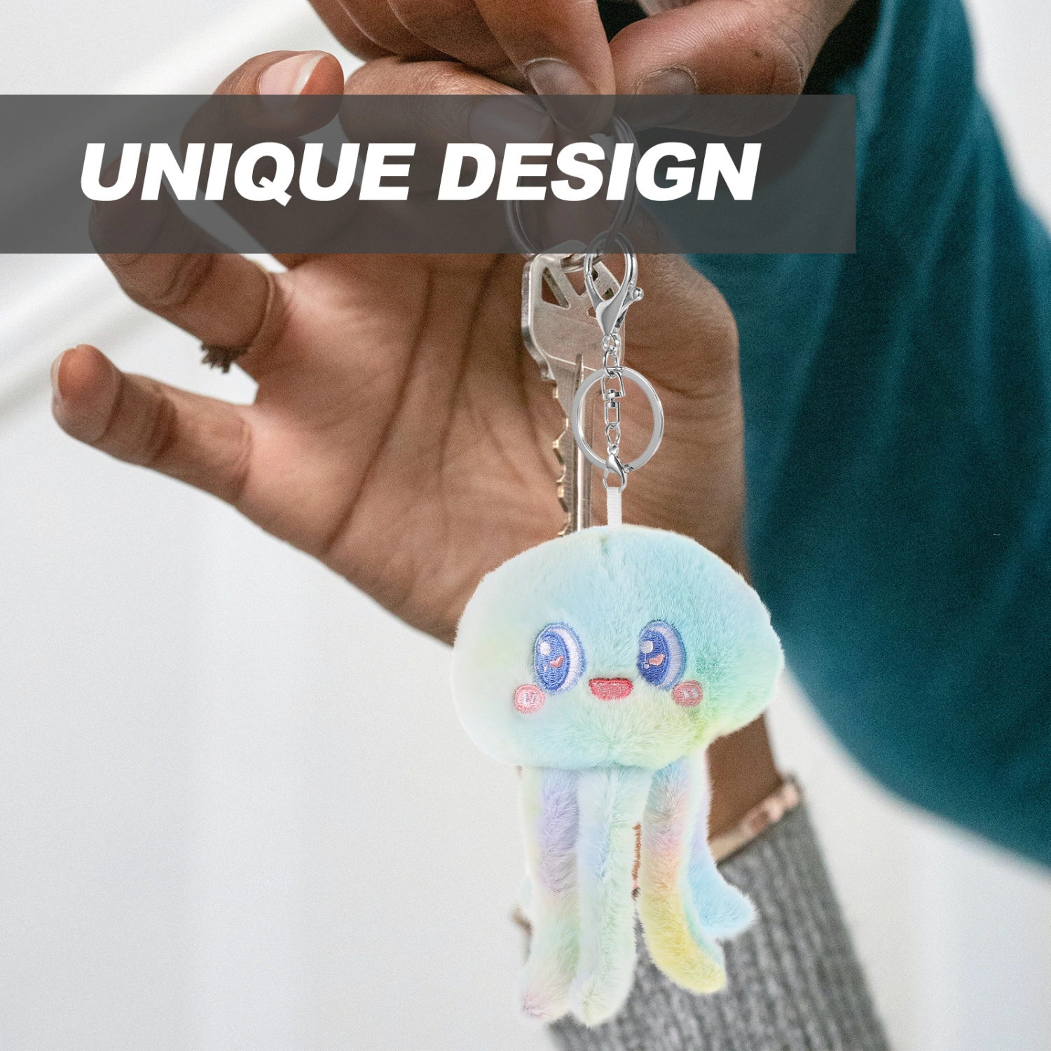  Octopus Pendant Stuffed Animal Keychain Plush Keychain Pendant with Clip Cute Octopus Decor