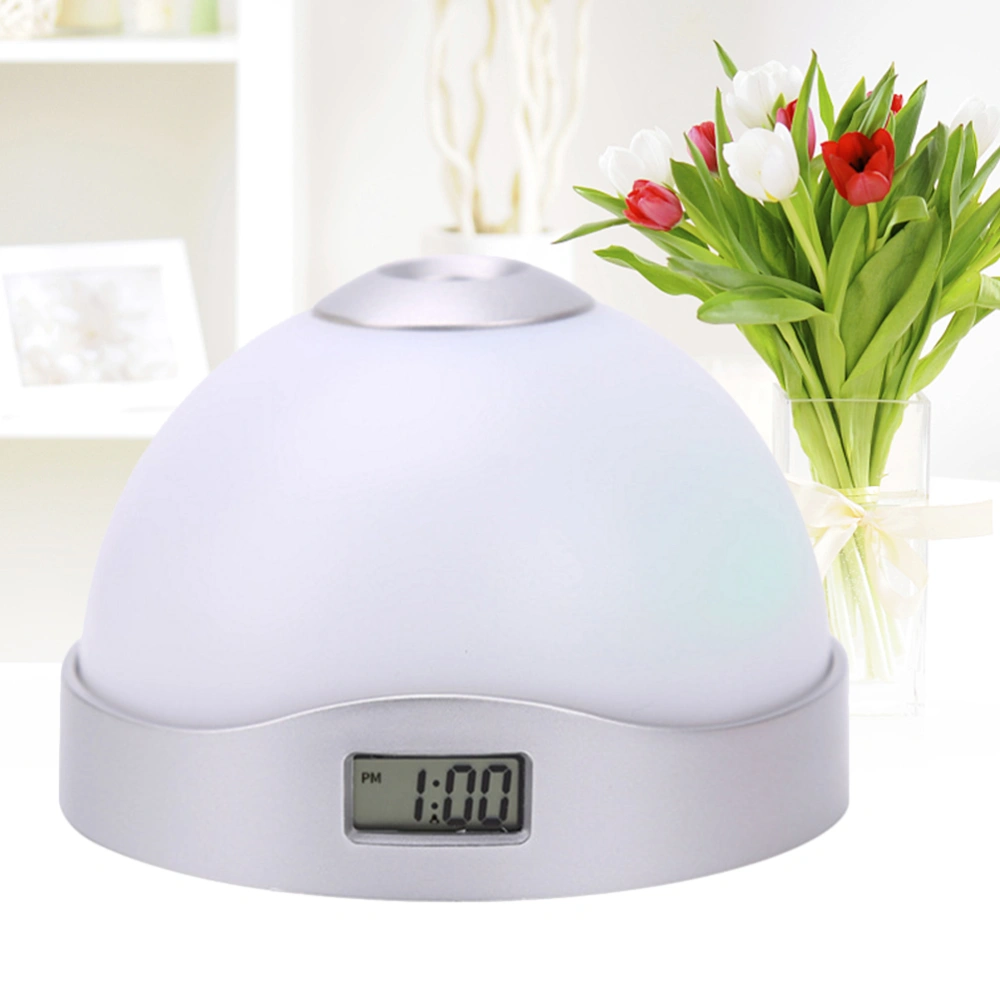 LED Projection Alarm Clock 7 Color Digital Portable Night Light for Bedrooms and Office Desk