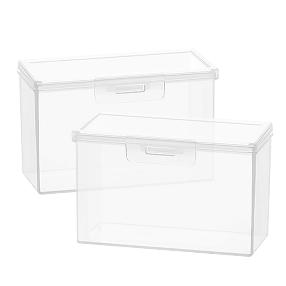 2pcs Transparent Game Cards Storage Box Portable Playing Card Container Business Card Holder