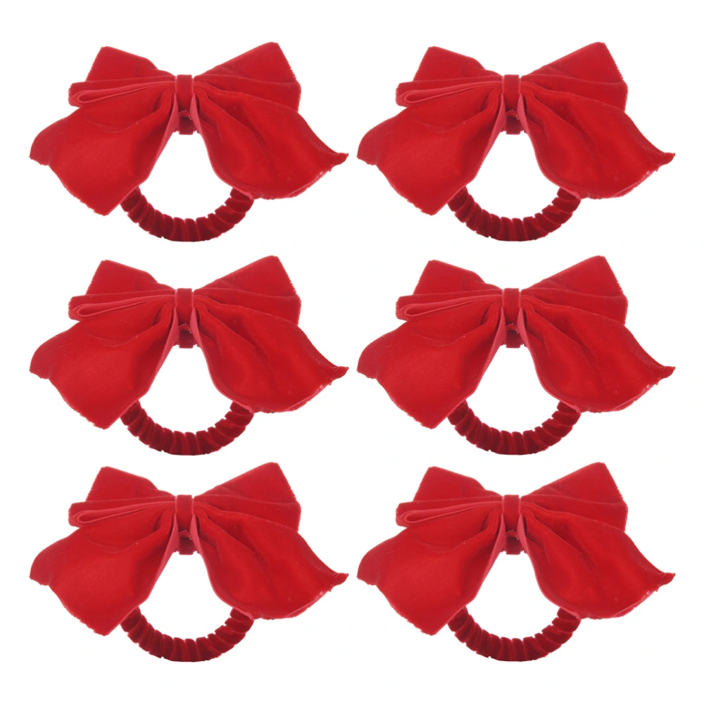 6pcs Decorative Bowknot Napkin Rings Valentine's Day Napkin Holders Dining Table Napkin Buckles