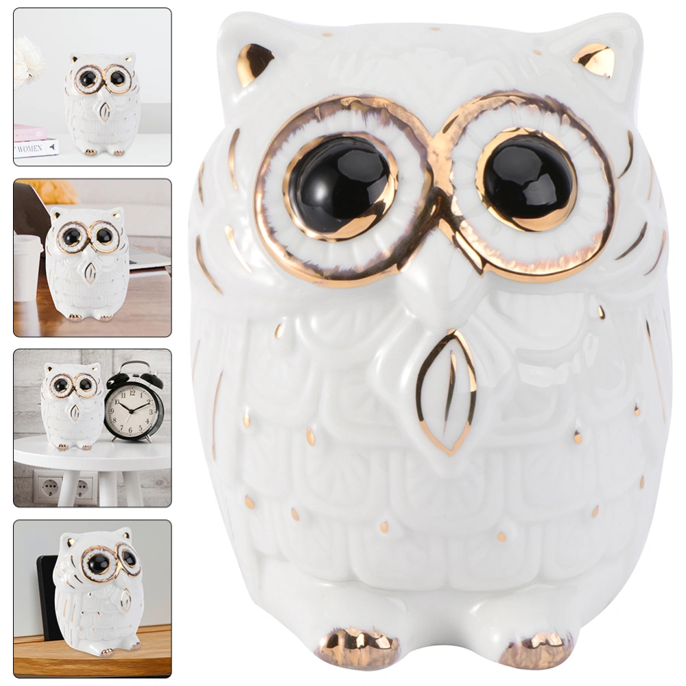 Owl Piggy Bank Ceramic Coin Bank Piggy Bank Decor Owl Desktop Ornament