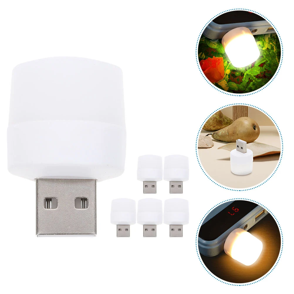 6PCS USB LED Light LED Night Lamps Portable Light Bulb Indoor USB Lights