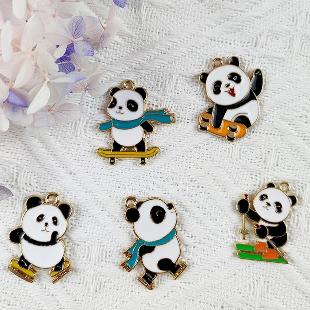 10Pcs Lovely Panda Pendant Backpack Pendant DIY Panda Keychain Bag Pendant