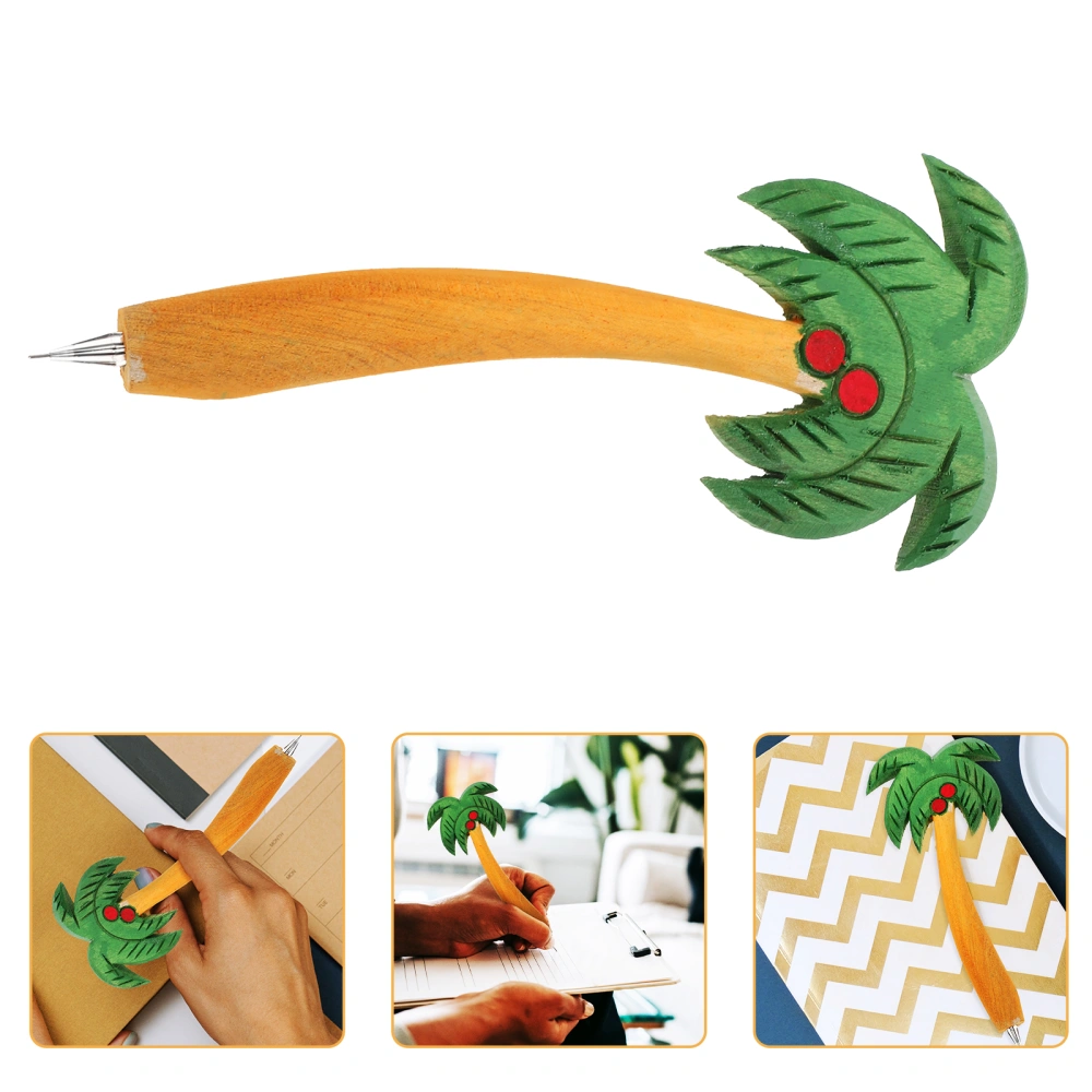 2Pcs Ballpoint Pens Coconut-tree Wood Ballpoint Pen Vintage Wooden Ballpoint Pen for School