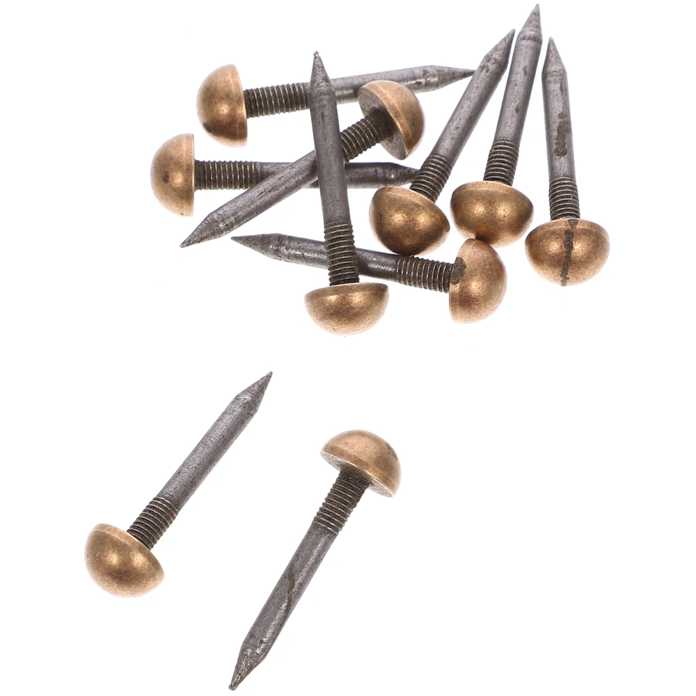 10pcs Furniture Decorative Nails Upholstery Sofa Tacks Brass Tacks for Cork Board Message Board