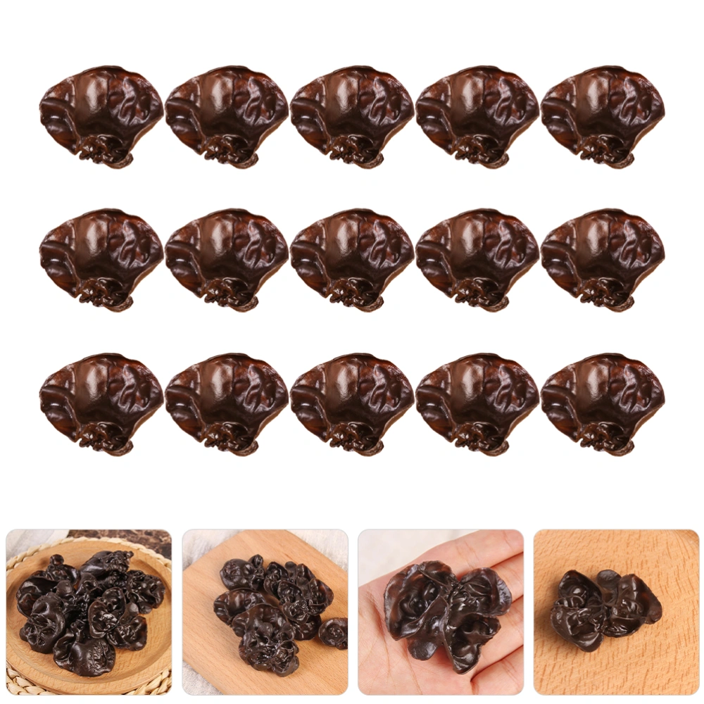 15pcs Artificial Black Fungus Simulation Vegetable Fake Agarics Lifelike Agarics Props