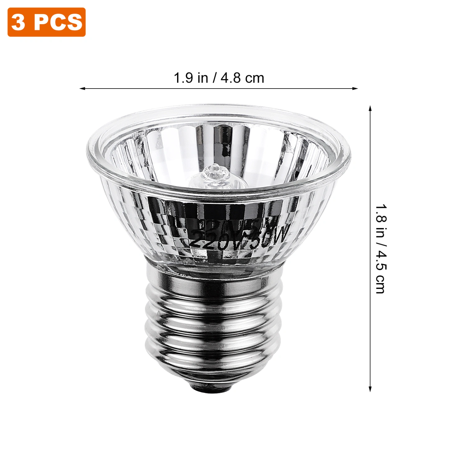 3pcs 50W UVA UVB Full Spectrum Sun Lamp Sunbathe Heat Light for Lizard Reptiles Amphibians (Silver)