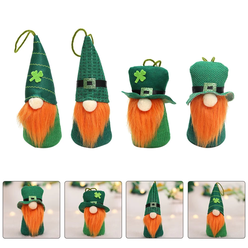 4pcs Dwarf Doll Pendant Gnome Shape Pendant St. Patrick's Day Party Ornament