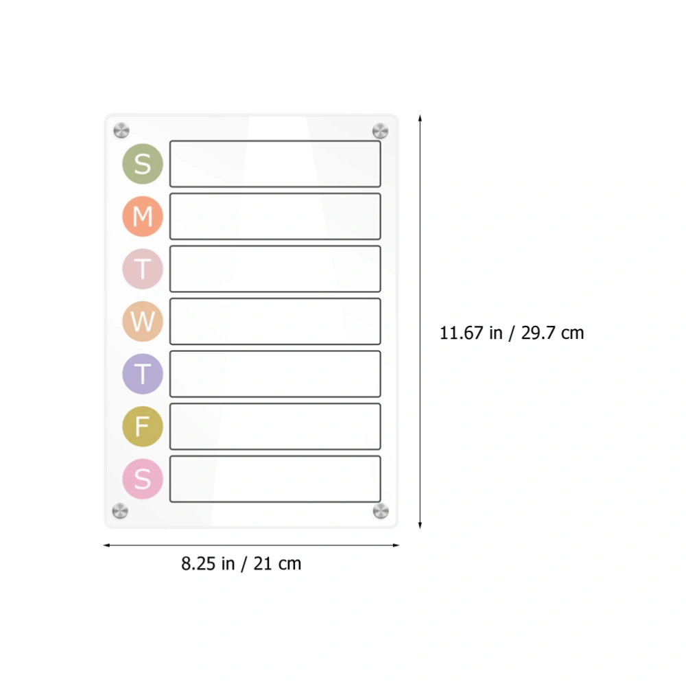 Magnetic Weekly Acrylic Board Fridge Clear Board Fridge Weekly Planning Board