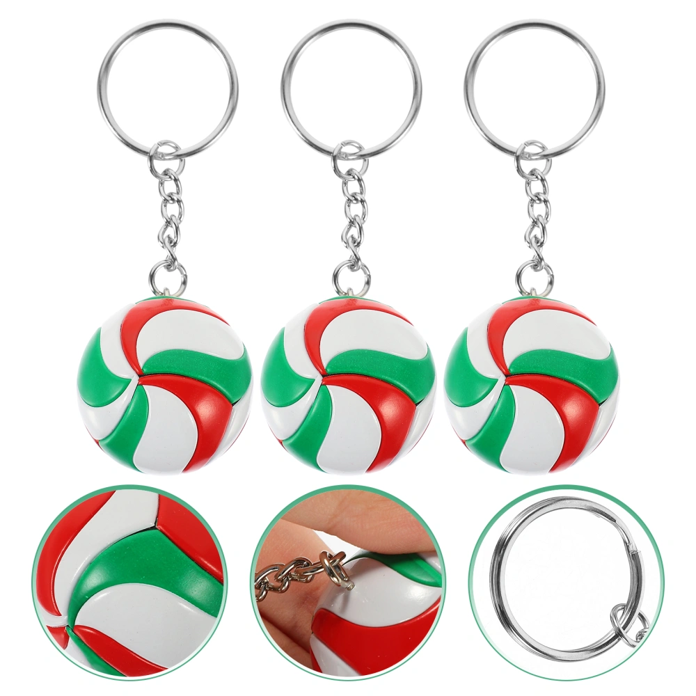 3 Pcs Volleyball Keychains Portable Keychain Adorable Bag Pendants Sports Souvenir Favors