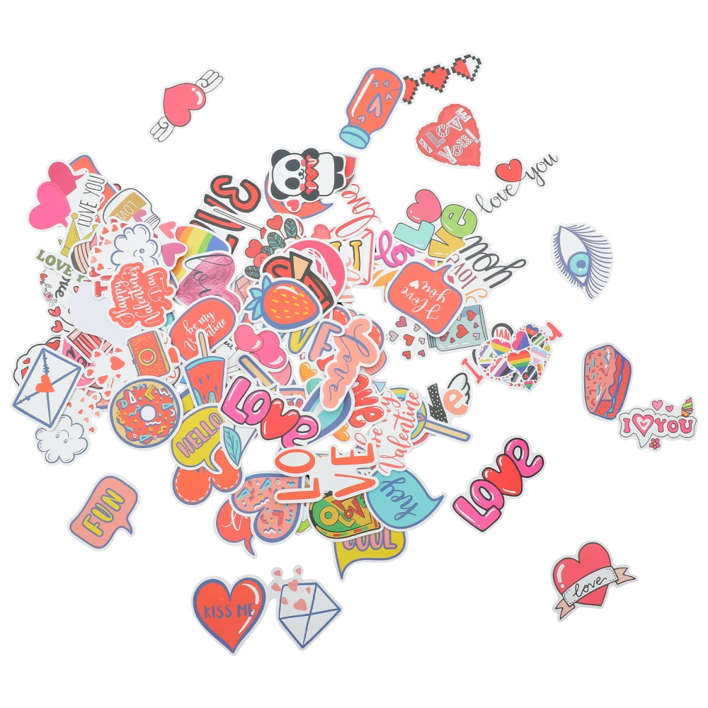 100pcs Valentine's Day Stickers Suitcase Notebook Computer Cartoon Stickers